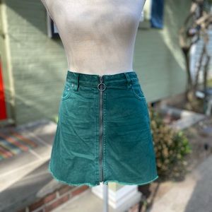 Free People Zip Up Denim Skirt